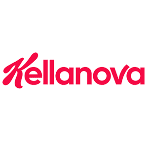 Kellanova logo in bold red script on a clean white background, matching the brand name referenced across our clients and results.