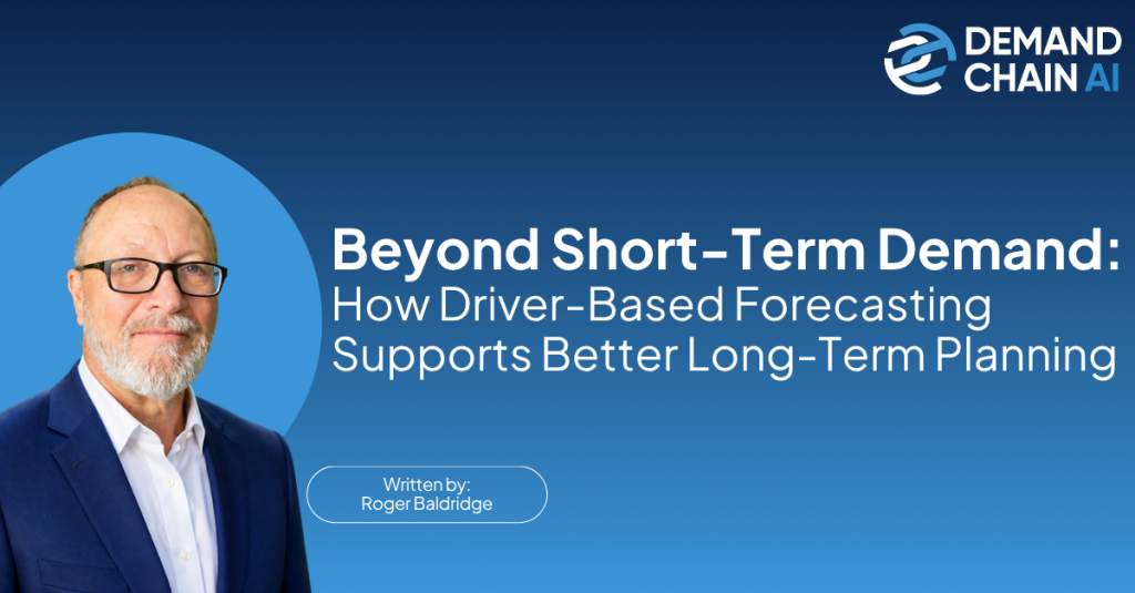Roger Baldridge introduces driver-based forecasting for better long-term planning beyond short-term demand in CPG companies.